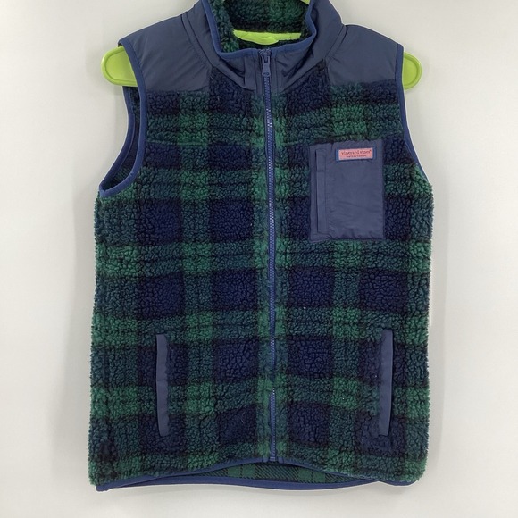 NEW Girls Vineyard Vines Blackwatch Super Shep Vest - Navy/Green- XL (16)- NWT - Picture 2 of 6